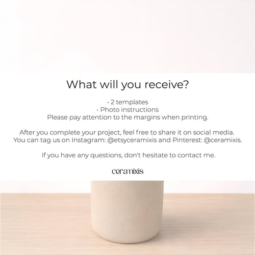 Can Cup Pottery Template, Ceramic Slab Building, Video Tutorial, Digital Download PDF