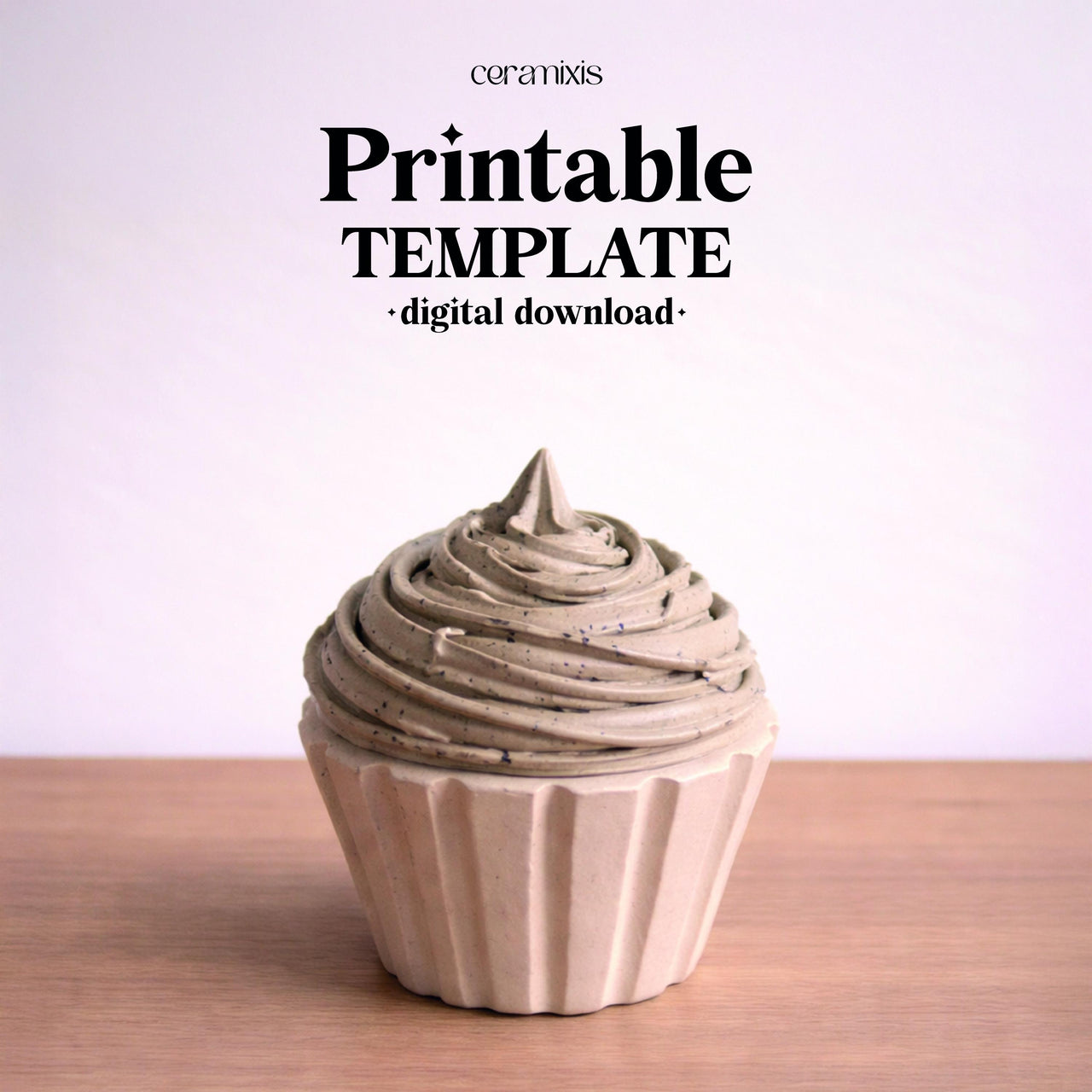Cupcake Jar Pottery Template, Ceramic Slab Building, Digital Download
