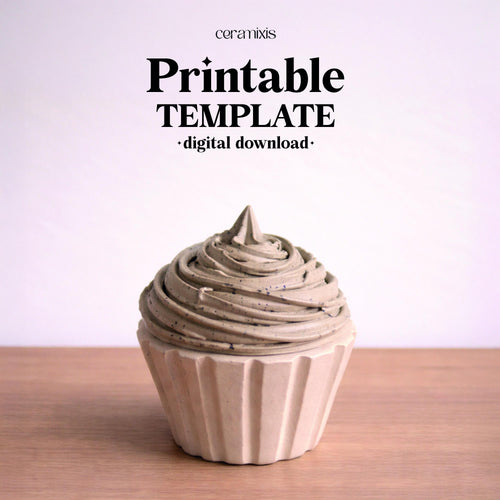 Cupcake Jar Pottery Template, Ceramic Slab Building, Digital Download