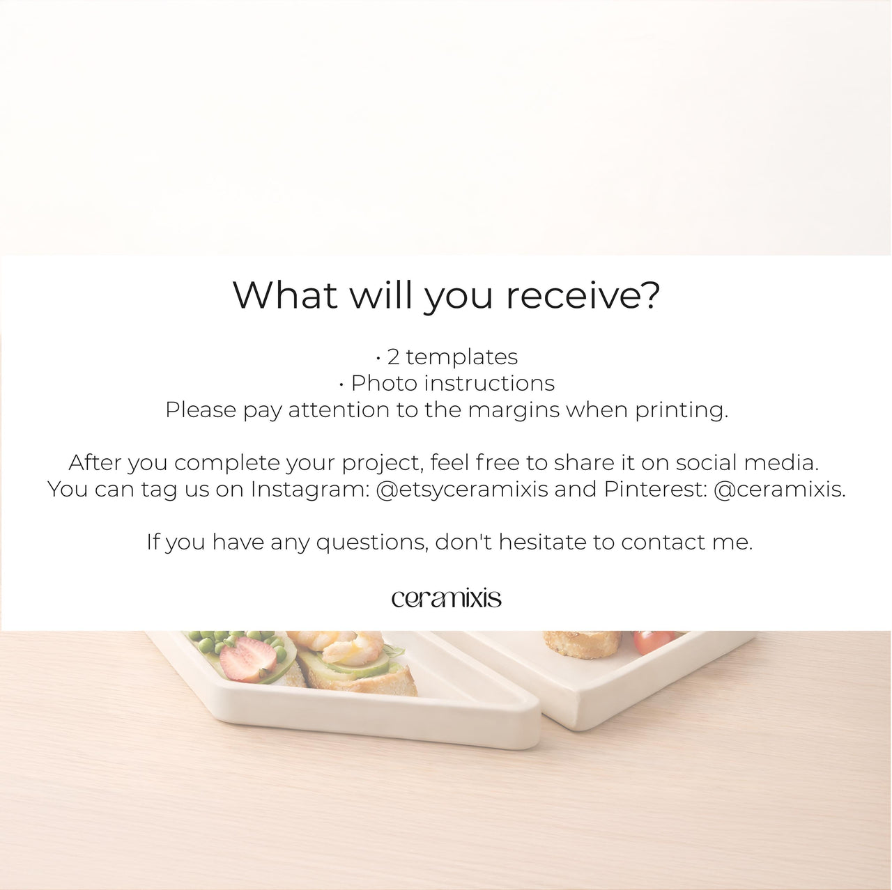 Tapas Plate Pottery Template, Ceramic Slab Building, Digital Download
