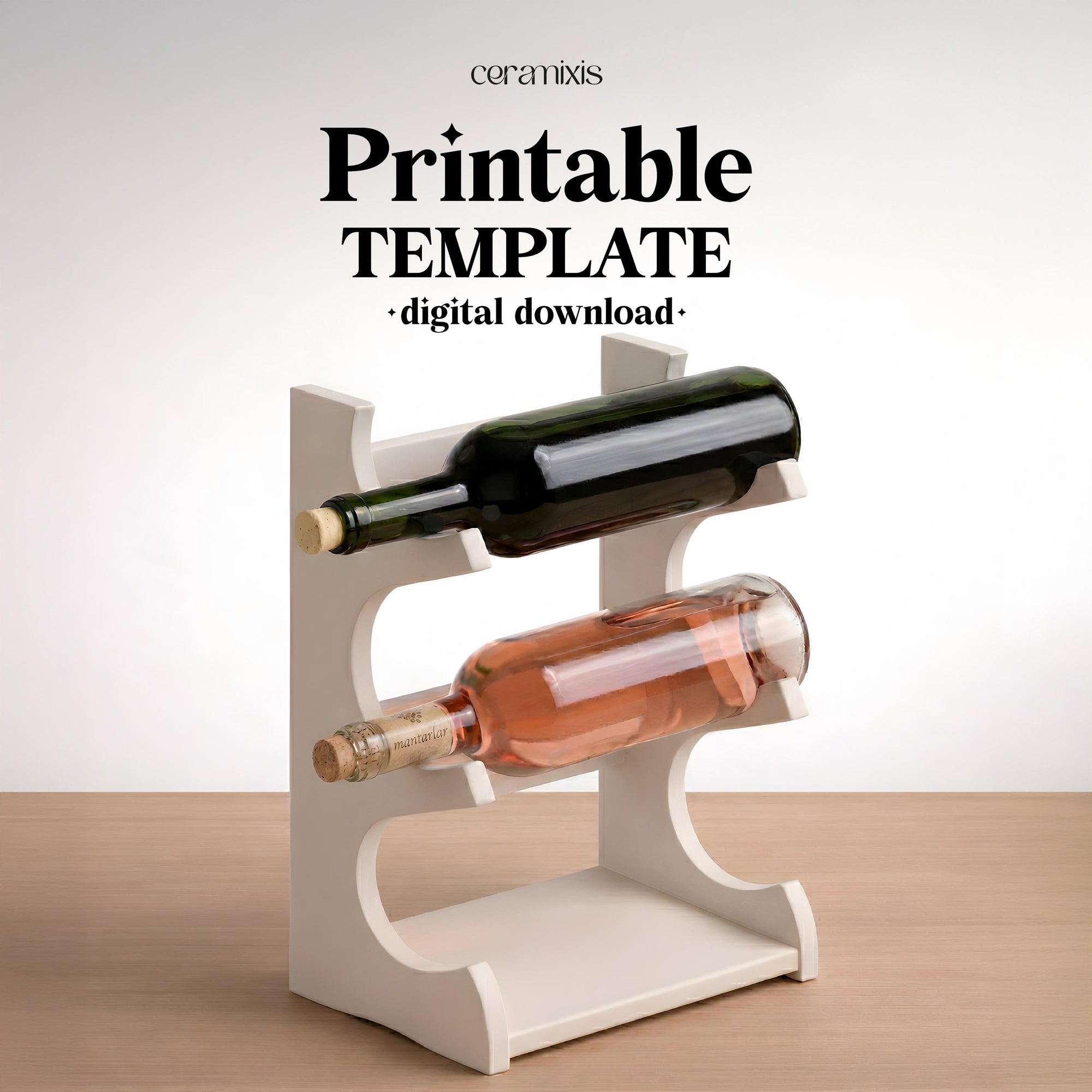 Wine Rack Holder Pottery Template, Ceramic Slab Building, Digital Download