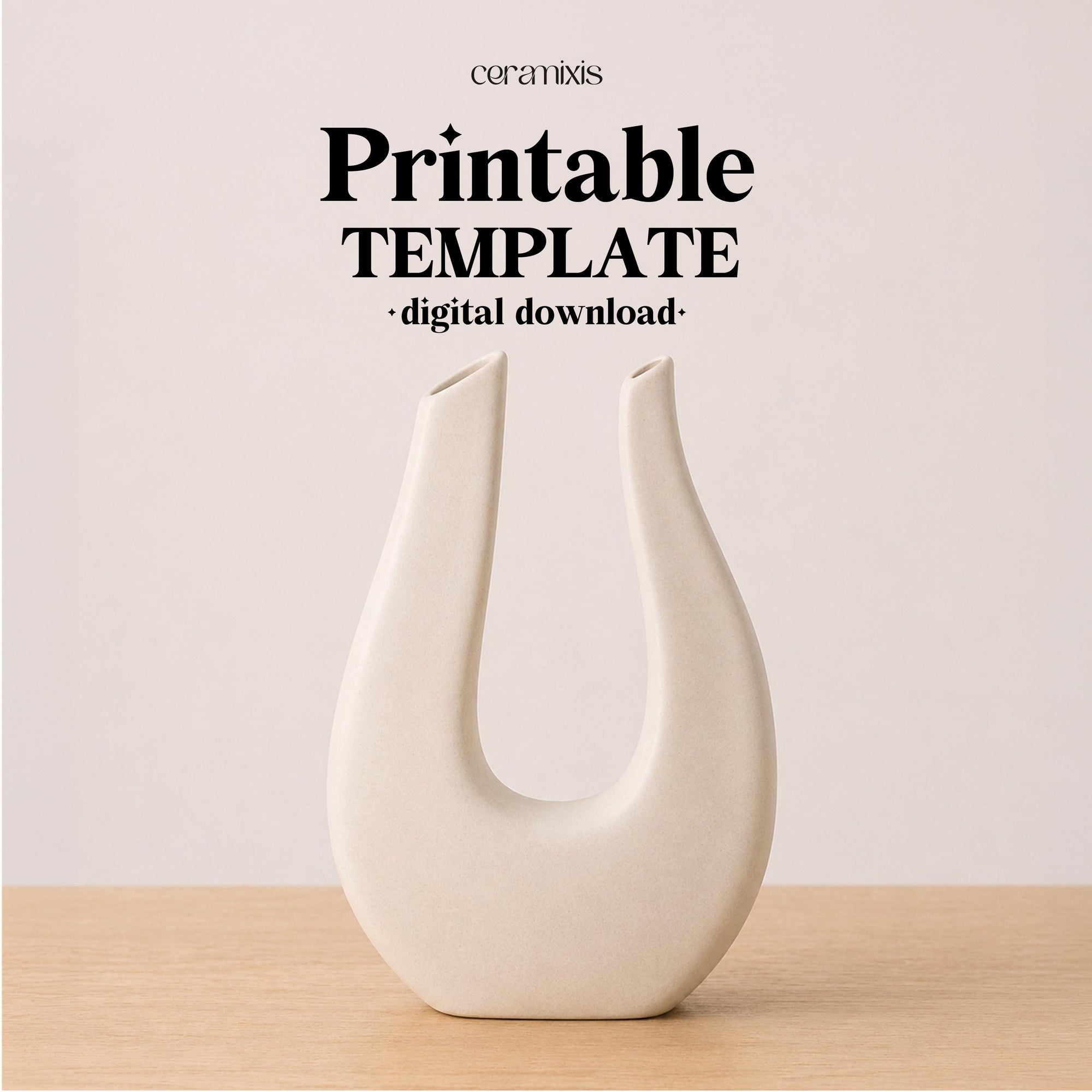 Vase Pottery Template – Design 5, Ceramic Slab Building, Digital Download