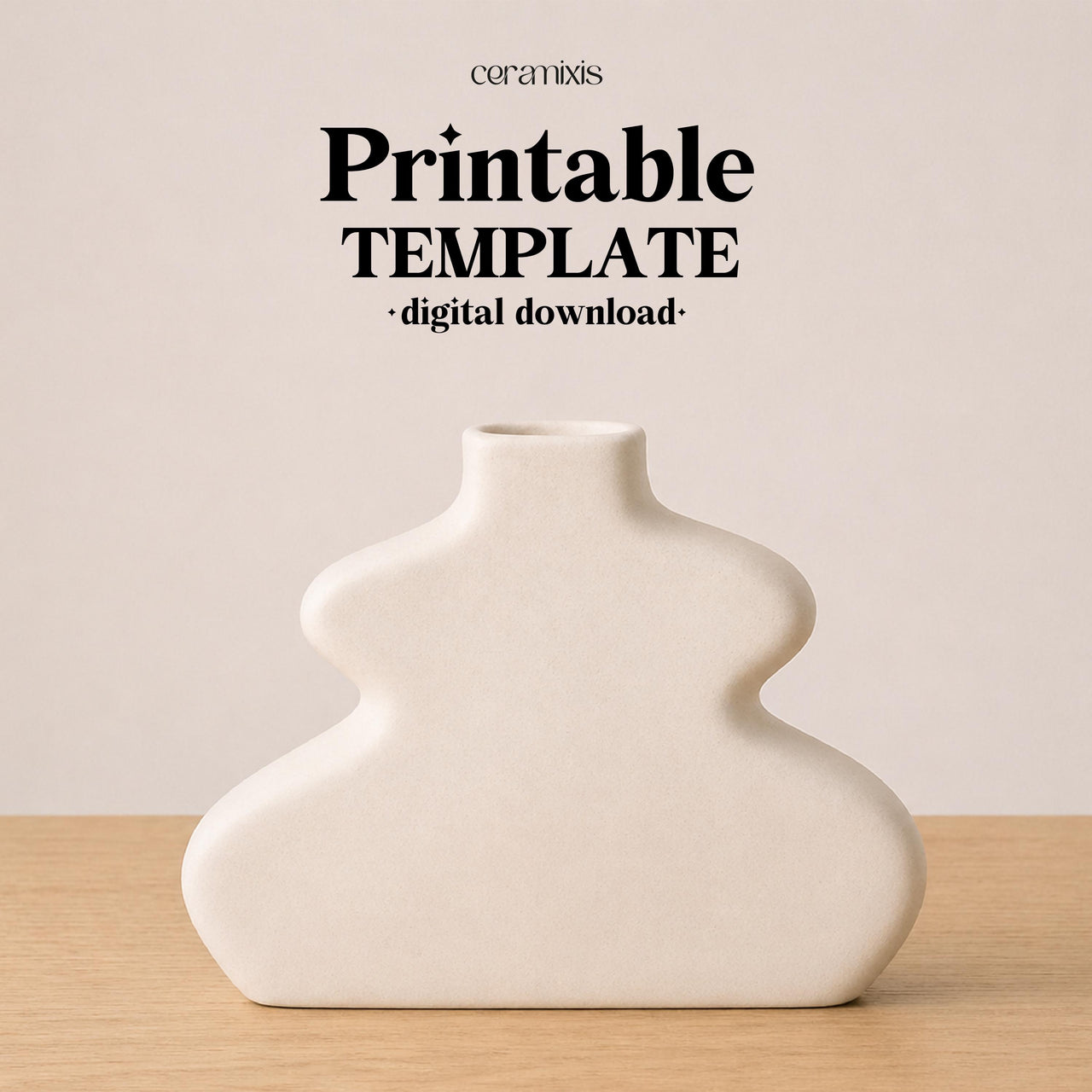 Vase Pottery Template – Design 9, Ceramic Slab Building, Digital Download
