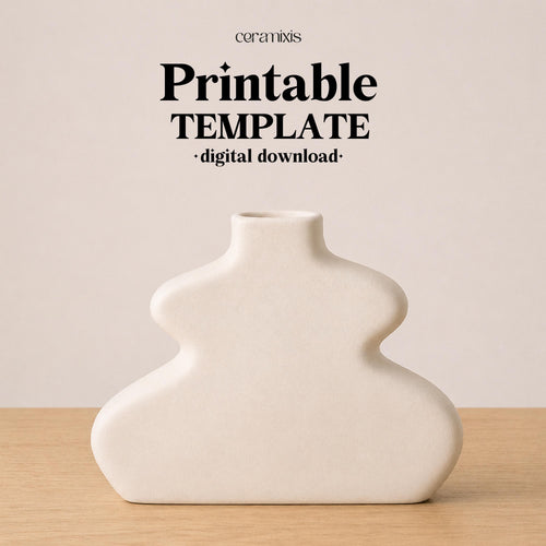 Vase Pottery Template – Design 9, Ceramic Slab Building, Digital Download