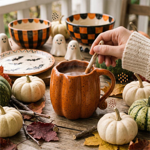 Pumpkin Mug Pottery Template, Ceramic Slab Building, Digital Download