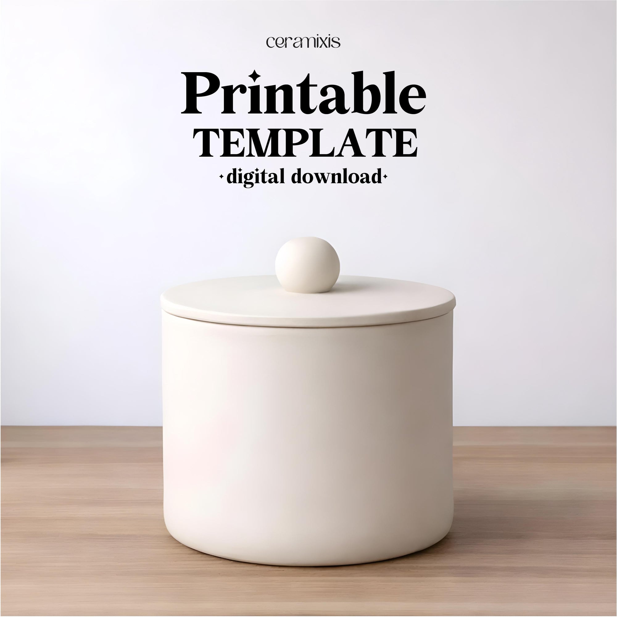 Lidded Box Pottery Template – Design 1, Ceramic Slab Building, Digital Download