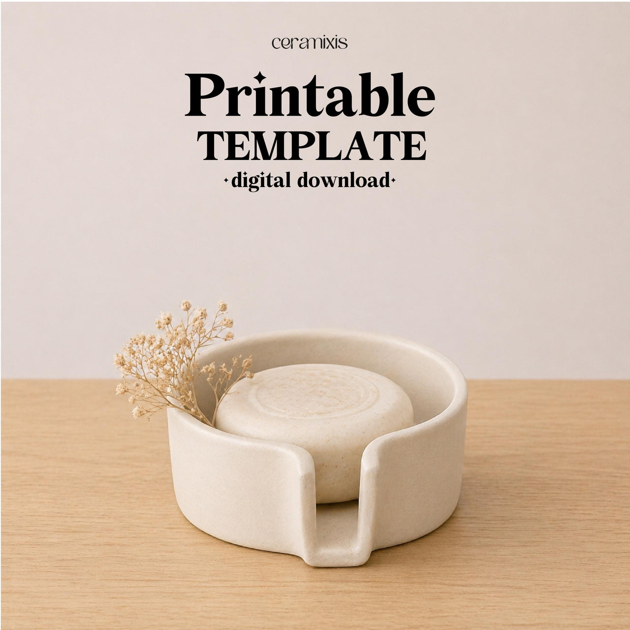 Self Draining Soap Dish Pottery Template, Ceramic Slab Building, Digital Download