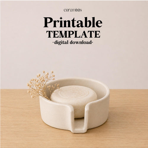 Self Draining Soap Dish Pottery Template, Ceramic Slab Building, Digital Download