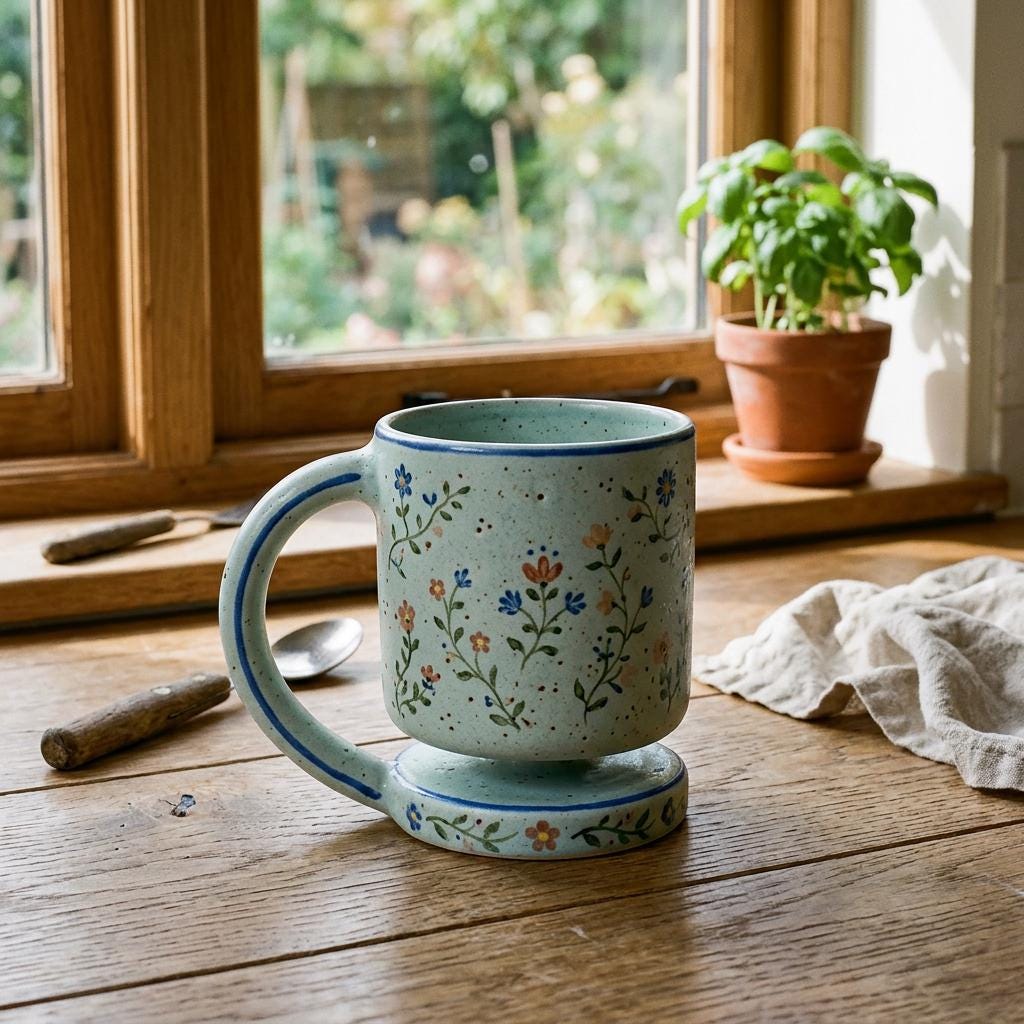 Floating Mug Pottery Template – Design 2, Ceramic Slab Building, Digital Download