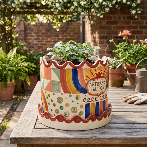 Round Planter Pottery Template, Ceramic Slab Building, Video Tutorial, Digital Download