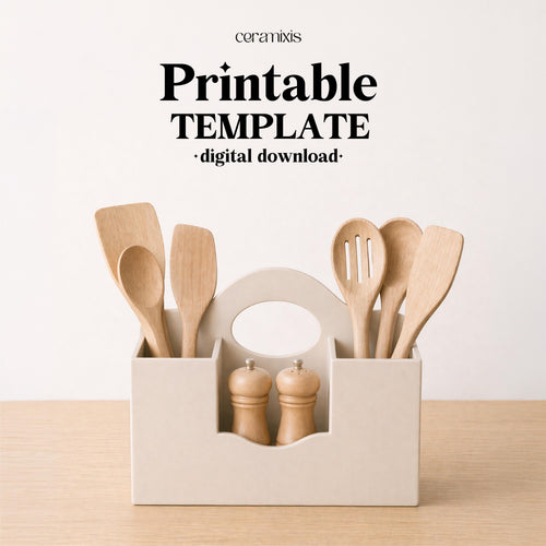 Kitchen Organizer with Handle Pottery Template, Ceramic Slab Building, Digital Download