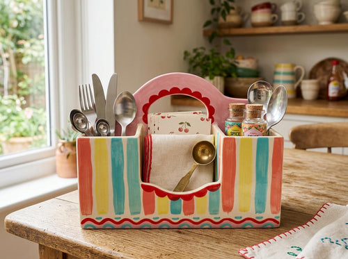 Kitchen Organizer with Handle Pottery Template, Ceramic Slab Building, Digital Download