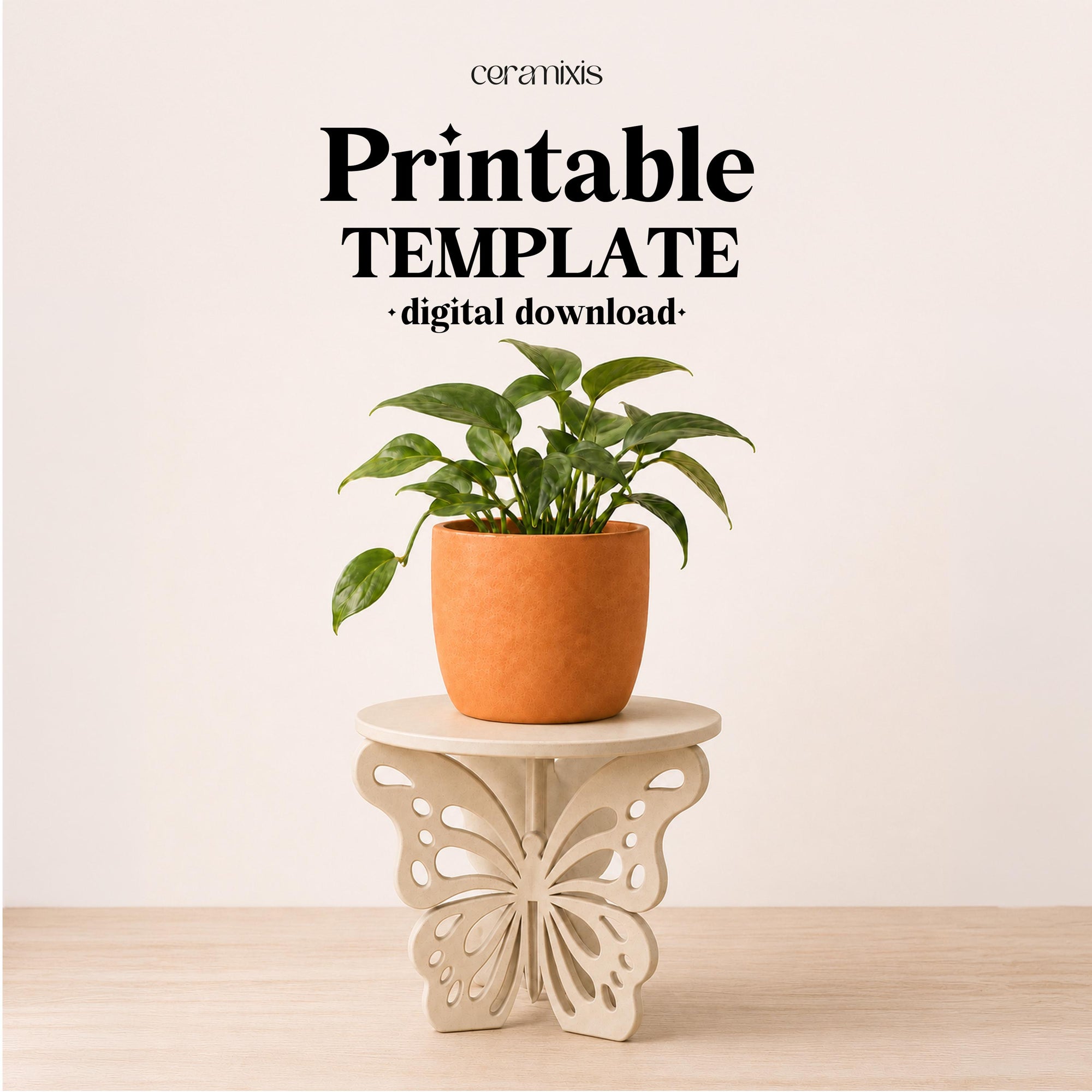 Plant Pot Stand Pottery Template – Design 2, Ceramic Slab Building, Digital Download