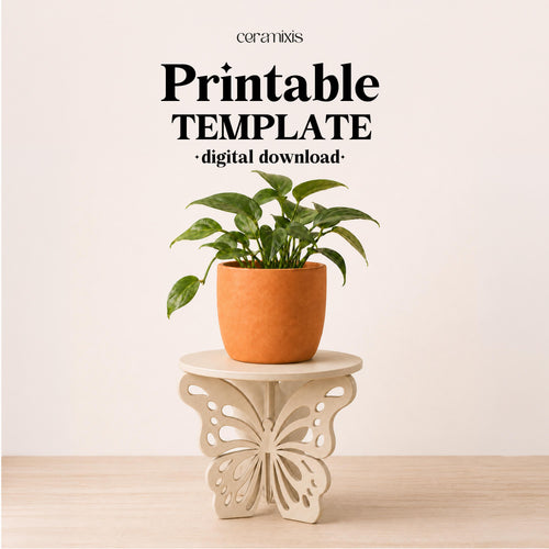 Plant Pot Stand Pottery Template – Design 2, Ceramic Slab Building, Digital Download