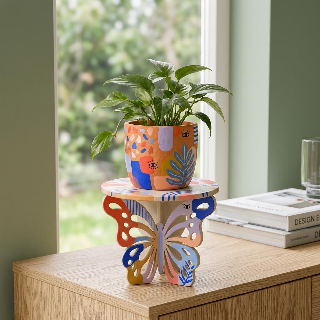 Plant Pot Stand Pottery Template – Design 2, Ceramic Slab Building, Digital Download