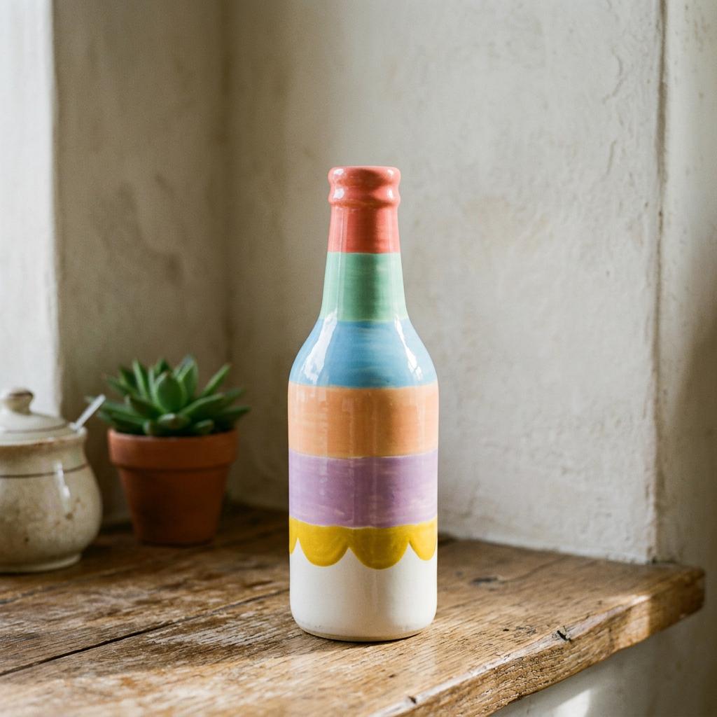 Bottle Vase Pottery Template, Ceramic Slab Building, Digital Download