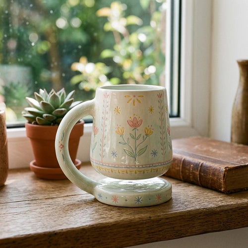 Floating Mug Pottery Template – Design 1, Ceramic Slab Building, Digital Download