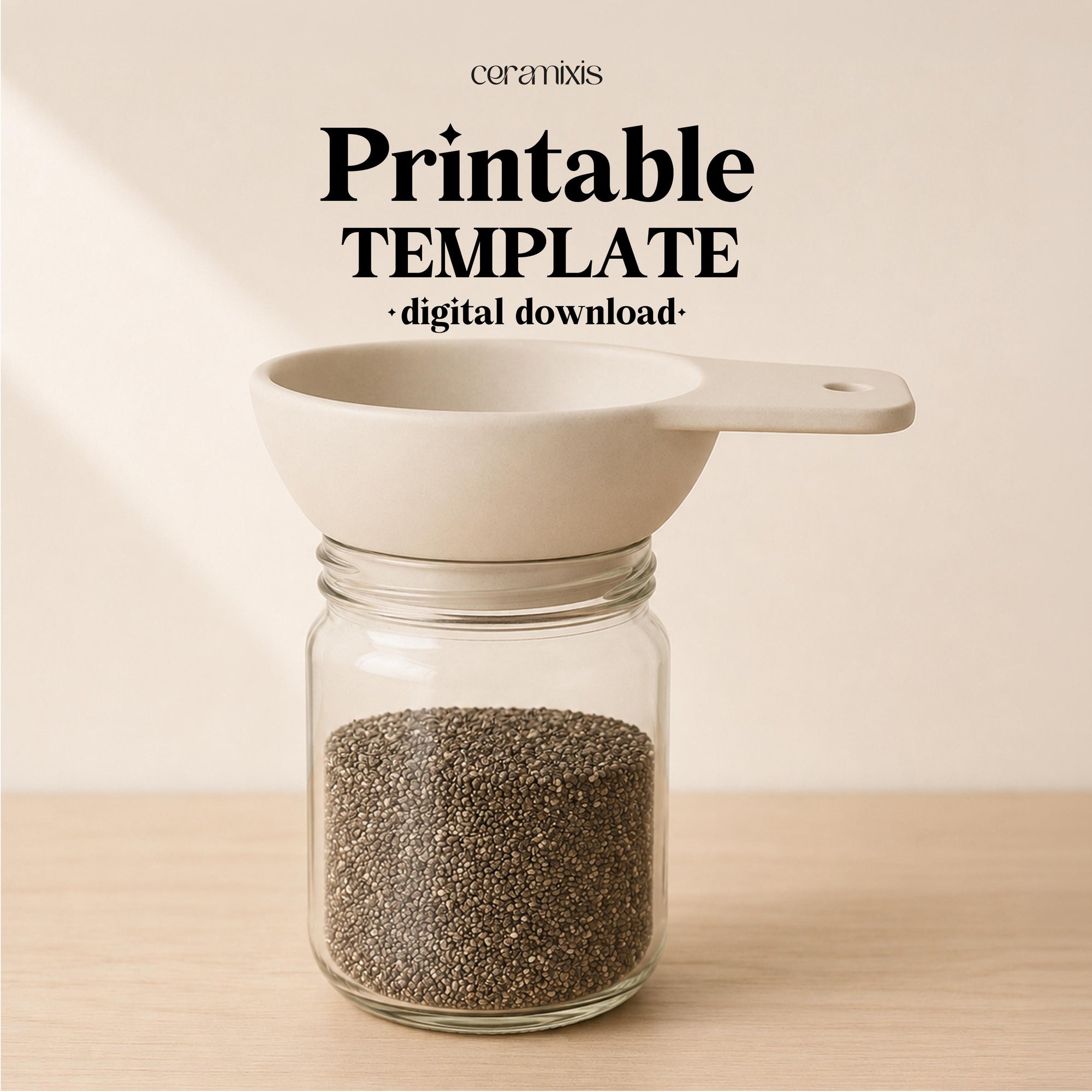 Canning Funnel Pottery Template, Funnel Mason Jar, Ceramic Slab Building, Digital Download
