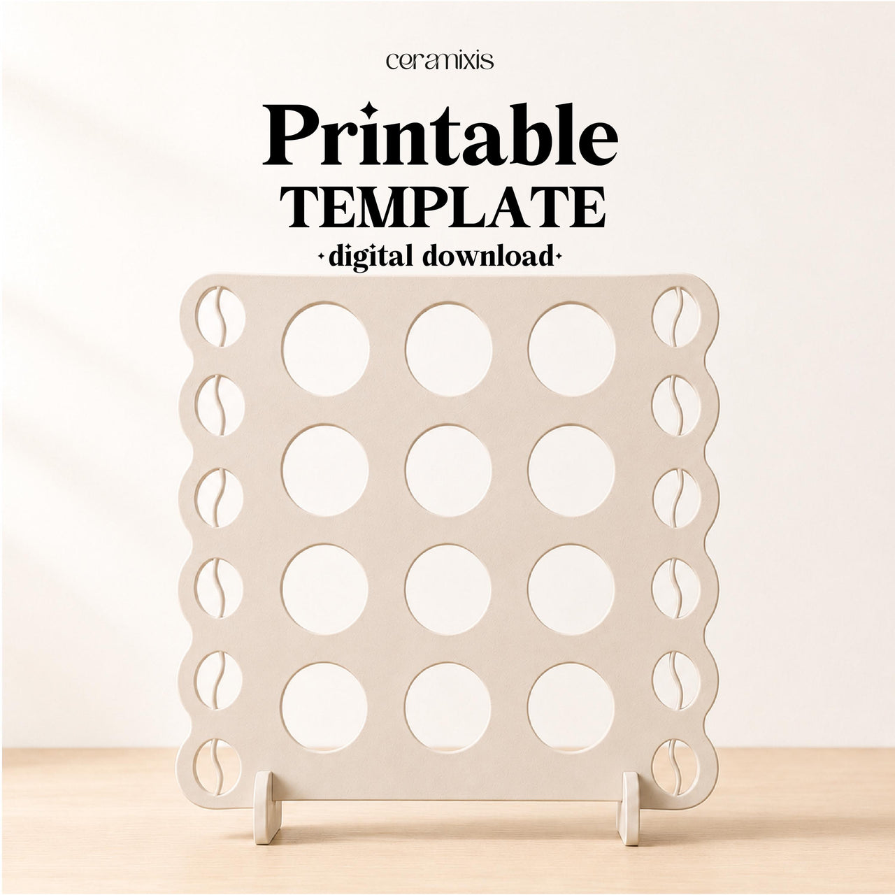 Coffee Pod Holder Pottery Template, Ceramic Slab Building, Digital Download