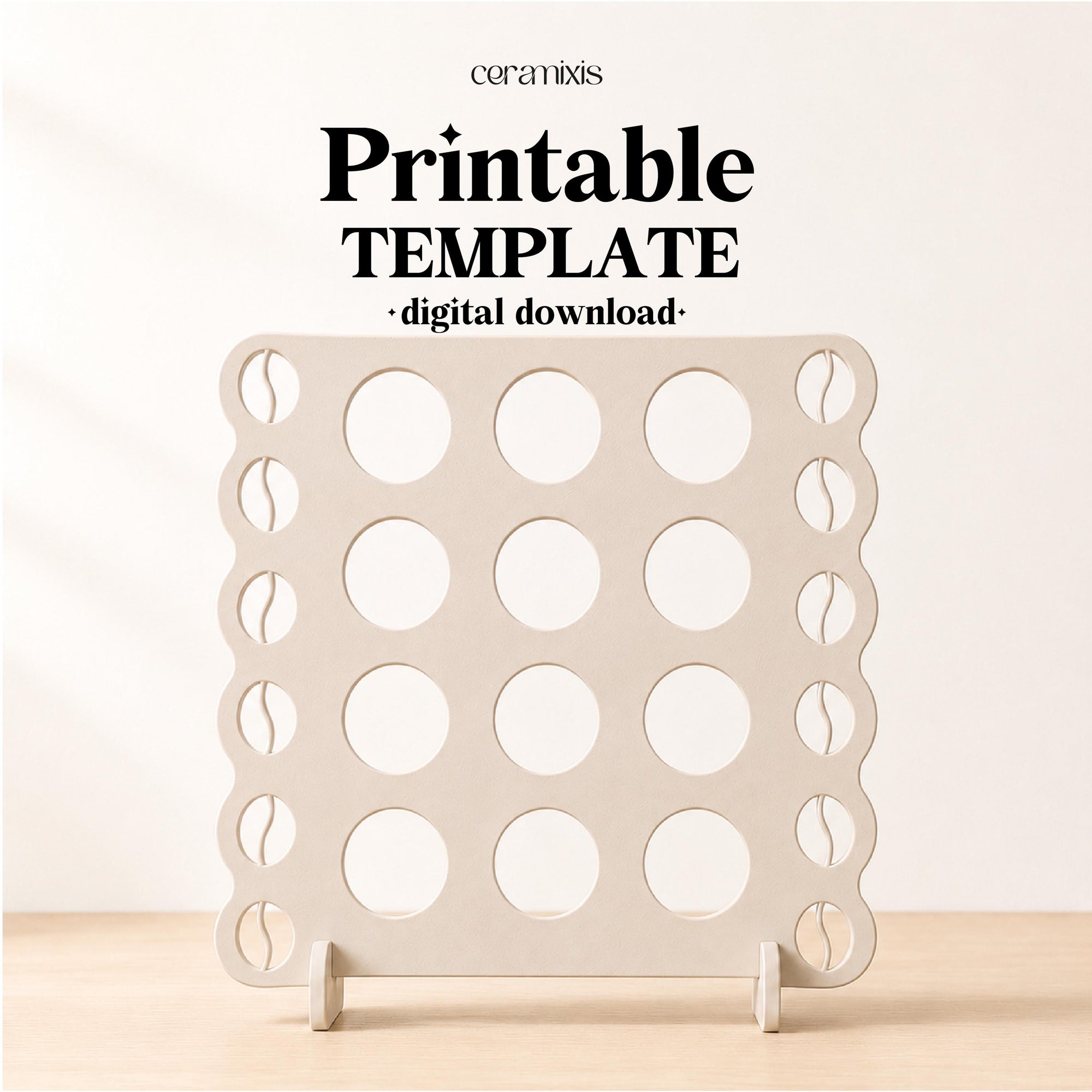 Coffee Pod Holder Pottery Template, Ceramic Slab Building, Digital Download