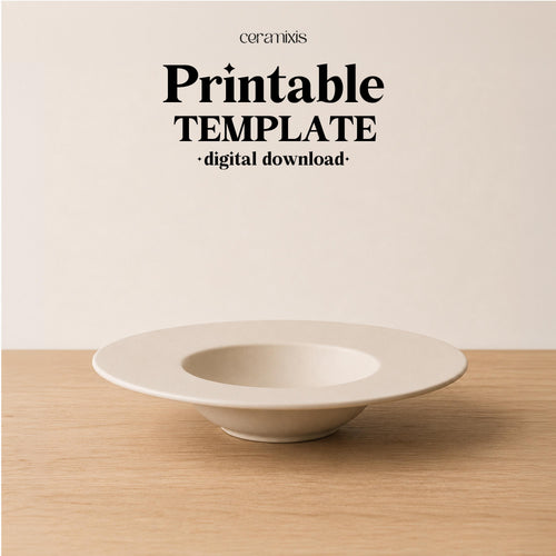 Pasta Plate Pottery Template, Ceramic Slab Building, Digital Download, PDF