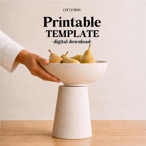 Pedestal Bowl Pottery Template, Ceramic Slab Building, Digital Download, PDF