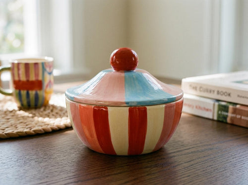 Lidded Bowl Pottery Template, Covered Trinket Dish, Ceramic Slab Building, Digital Download