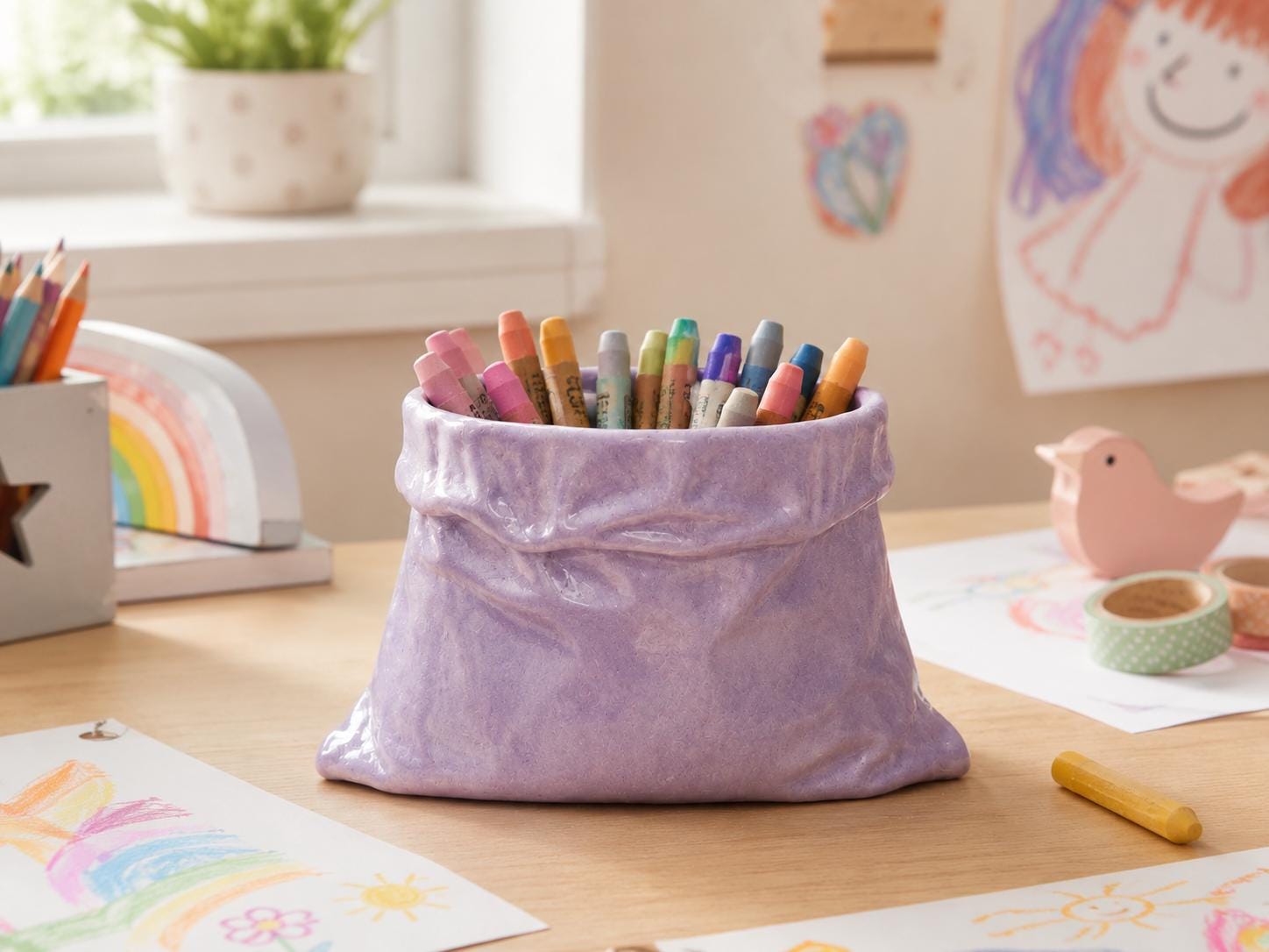Bag Mug Pottery Template, Crumpled Paper Mug, Ceramic Slab Building, Digital Download, PDF