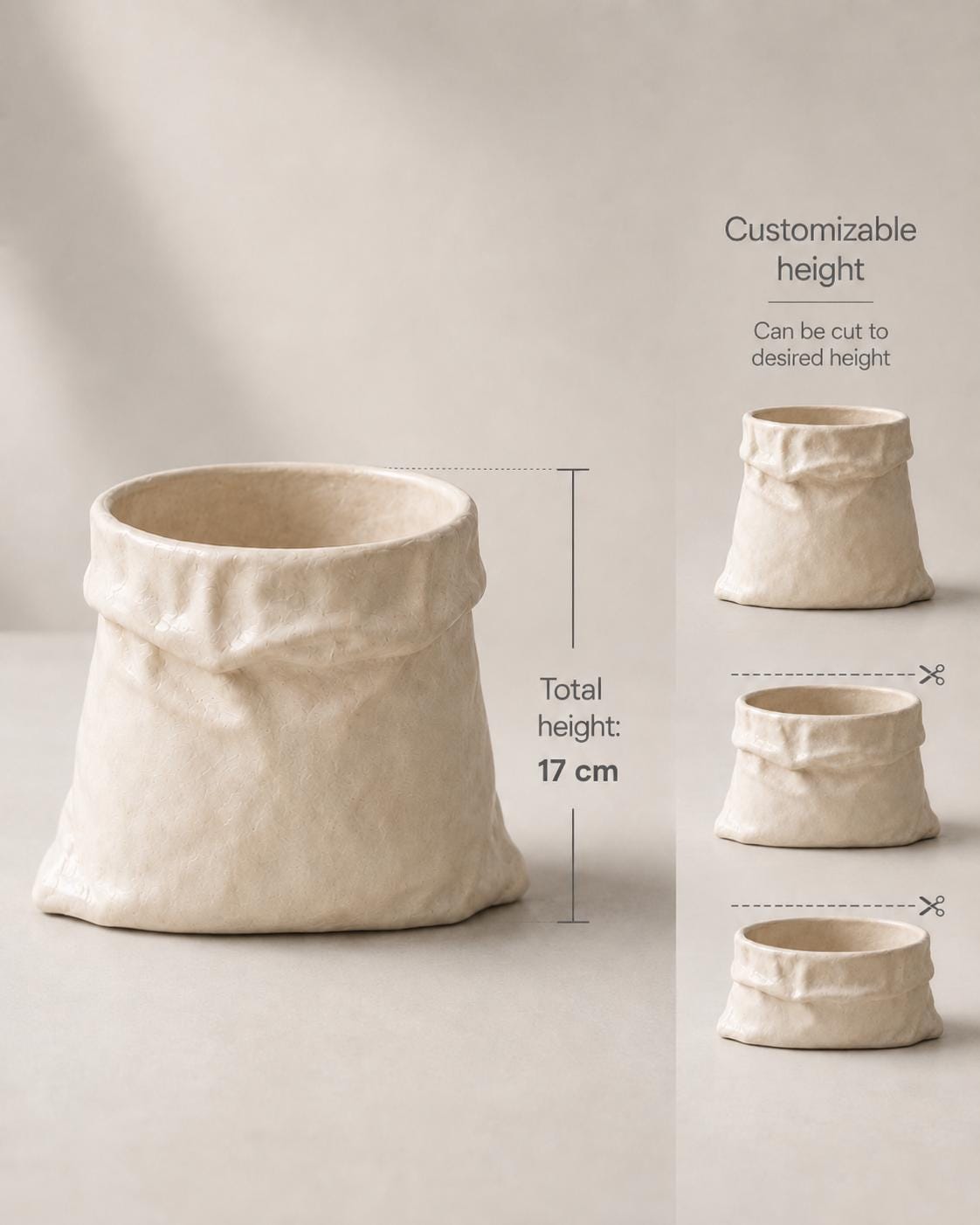 Bag Mug Pottery Template, Crumpled Paper Mug, Ceramic Slab Building, Digital Download, PDF