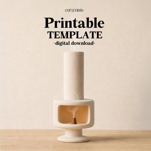 Cone Incense Burner Pottery Template, Chimney Incense Holder, Ceramic Slab Building, Digital Download PDF