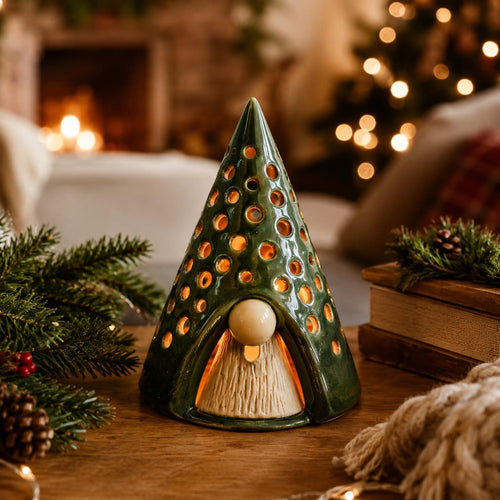 Dwarf Candle Holder Pottery Template, Ceramic Slab Building, Christmas Home Decor, Digital Download