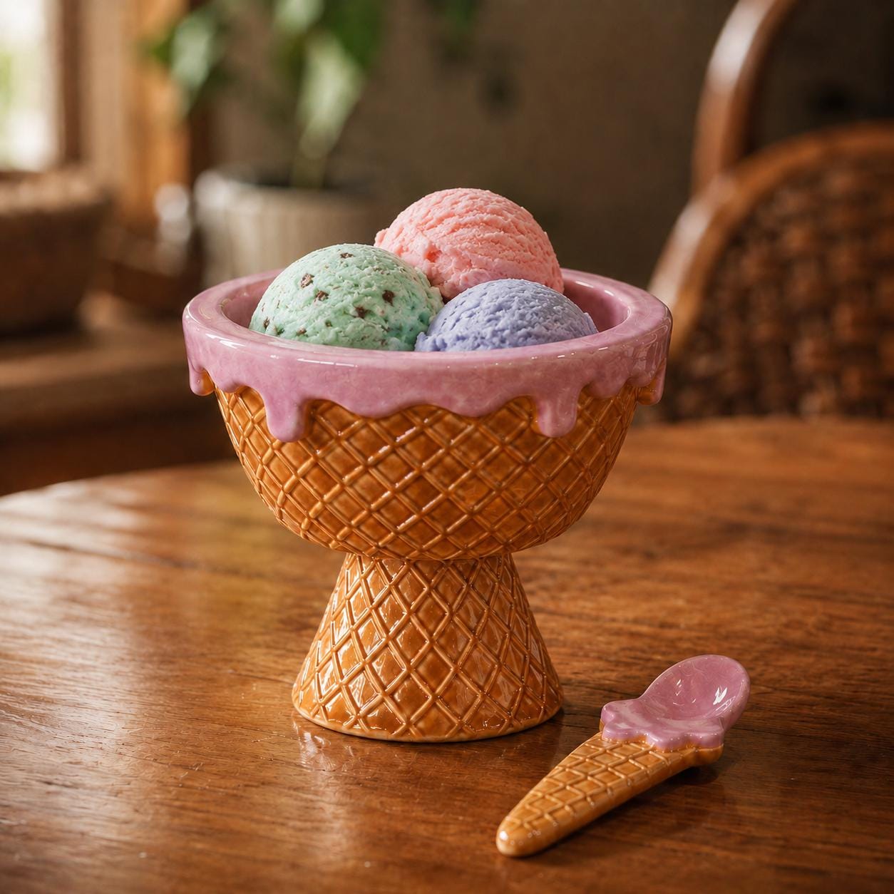 Ice Cream Bowl Pottery Template, Waffle Cone Dessert Cup, Ceramic Slab Building, Digital Download