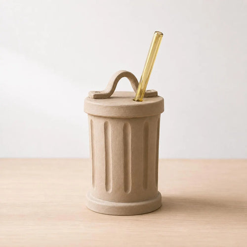 Trash Can Pottery Template, Ceramic Lidded Canister,  Slab Building Pattern, Digital Download