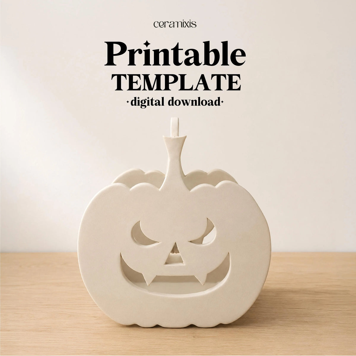 Pumpkin Basket Pottery Template, Halloween Decor, Ceramic Slab Building, Digital Download
