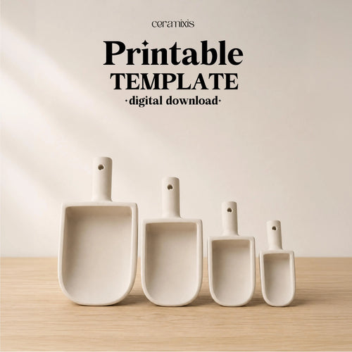 Scoop Set Pottery Template, Ceramic Slab Building, Digital Download