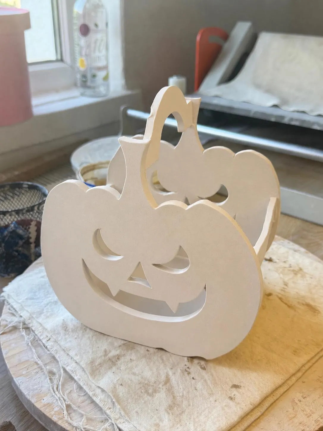 Pumpkin Basket Pottery Template, Halloween Decor, Ceramic Slab Building, Digital Download