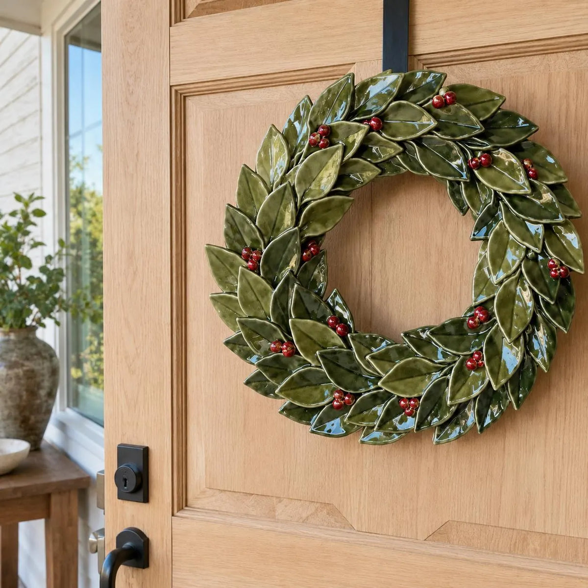 Ceramic Christmas Wreath Template, Door Decor, Slab Building Pattern, Holiday Pottery, Digital Download PDF